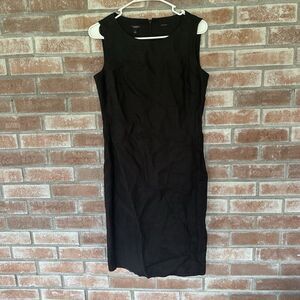 Talbots 100% Irish Linen Sheath Pencil Dress Size 4 Black